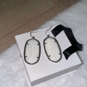 Kendra Scott Silver and Cream Earrings